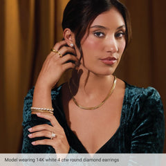 14K Rose 8 mm Lab-Grown Aqua Sapphire Earrings