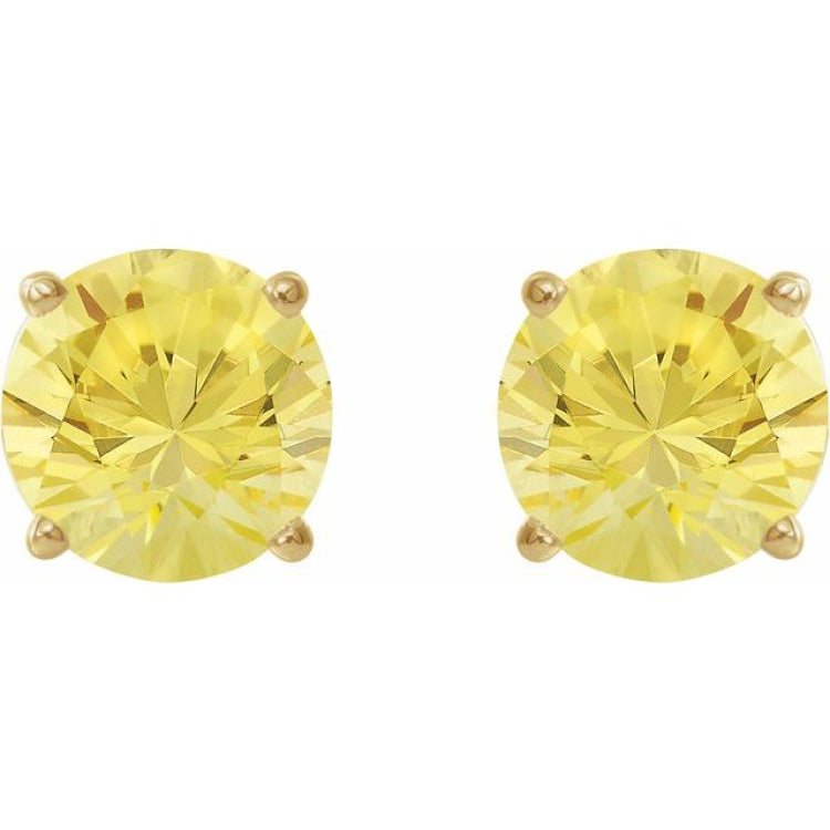 14K Yellow Gold 8 mm Lab-Grown Yellow Sapphire Earrings