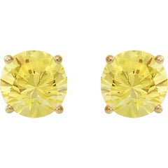 14K Yellow Gold 8 mm Lab-Grown Yellow Sapphire Earrings