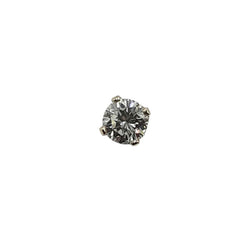 APPRAISED $3200 - 14kt White Gold 4 Prong Earring with 1 Round Brilliant Diamond - EST. - .69ct with a Lapousette Back
