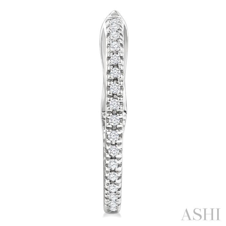 1/6 Ctw Inside & Outside Round Cut Diamond Hoop Earrings in 10K White Gold