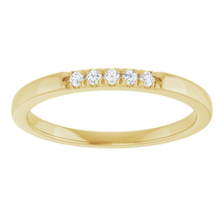 14K Yellow .08 CTW Lab-Grown Diamond French-Set Anniversary Band