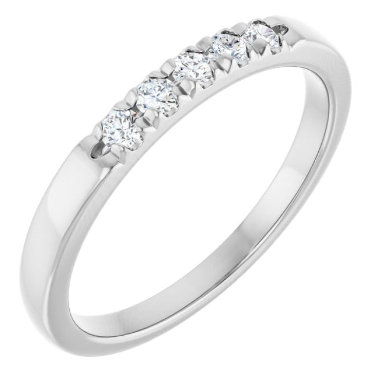 Platinum 1/6 CTW Lab-Grown Diamond French-Set Anniversary Band
