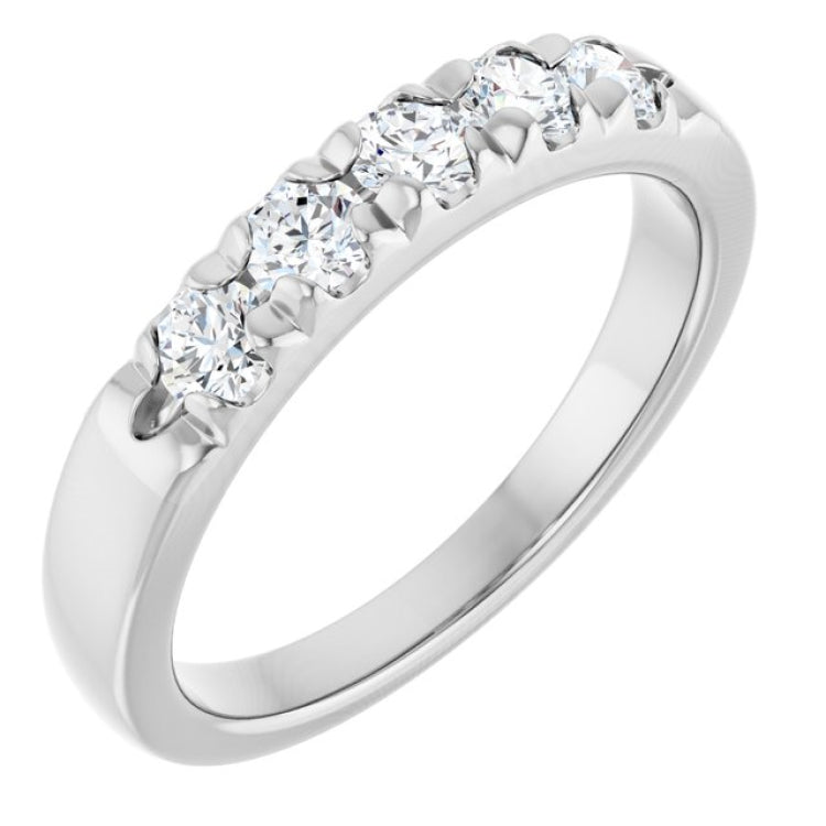 14K White 1/2 CTW Lab-Grown Diamond French-Set Anniversary Band