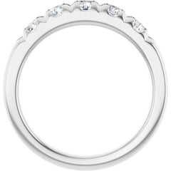 14K White 3/4 CTW Lab-Grown Diamond French-Set Anniversary Band