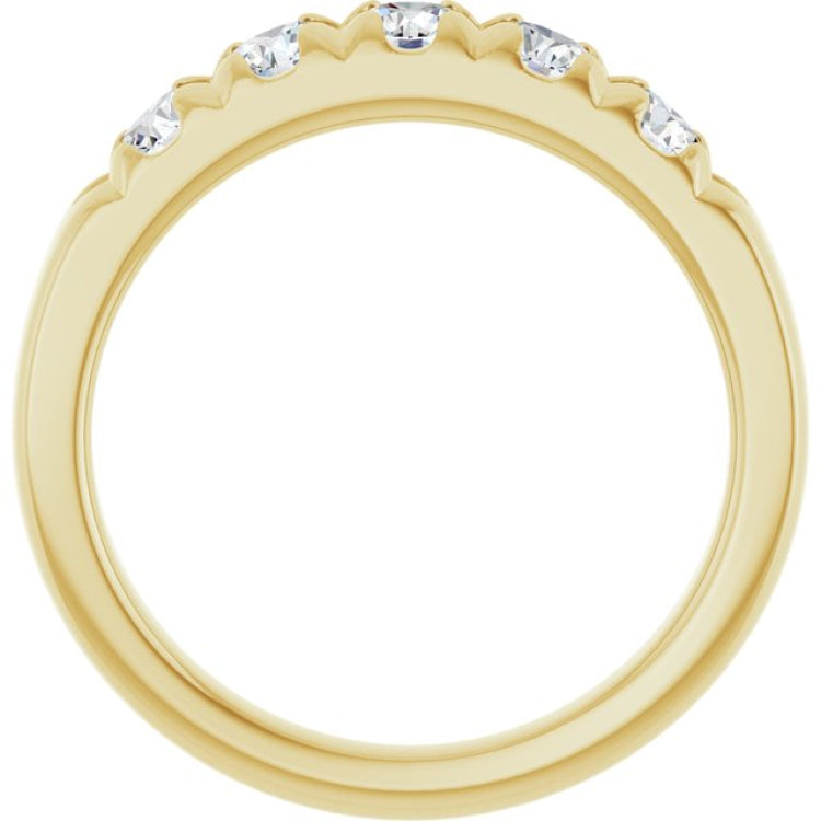 14K Yellow 3/4 CTW Lab-Grown Diamond French-Set Anniversary Band