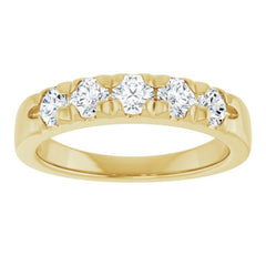 14K Yellow 3/4 CTW Lab-Grown Diamond French-Set Anniversary Band