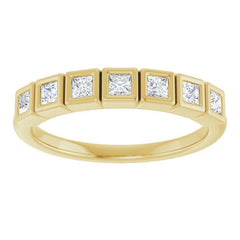 14K Yellow 2x2 mm Square 1/3 CTW Natural Diamond Anniversary Band