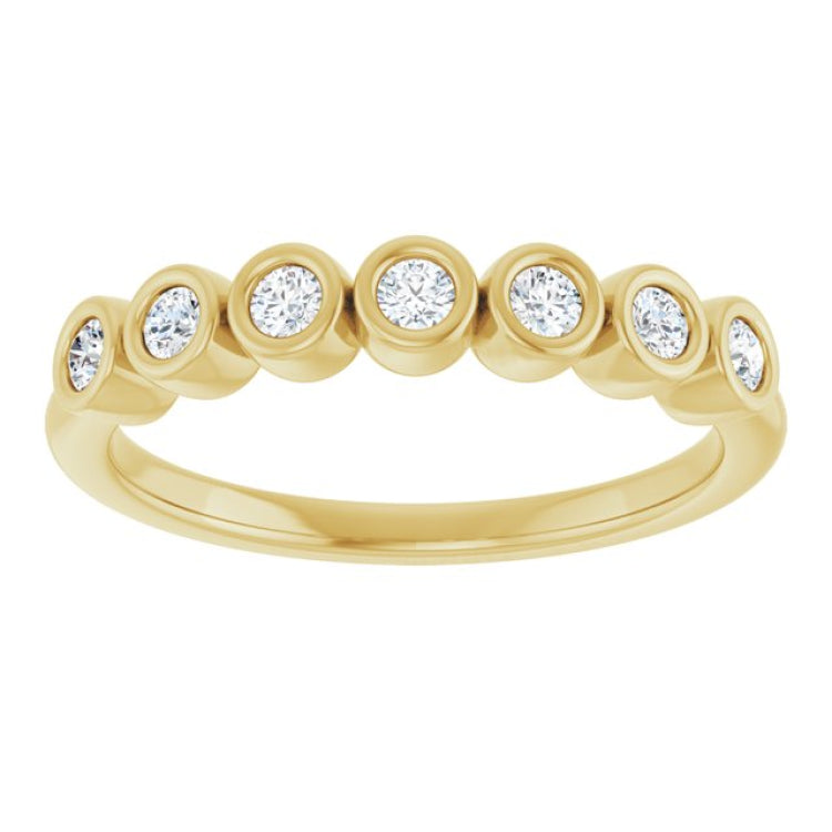 14K Yellow 2 mm Round 1/5 CTW Natural Diamond Anniversary Band