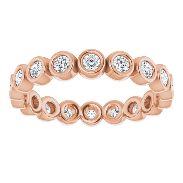 14K Rose 1/2 CTW Natural Diamond Eternity Band