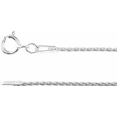 Sterling Silver 1 mm Wheat 18" Chain