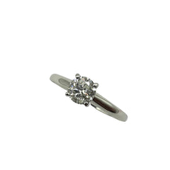 APPRAISED $1725 -  14kt White Gold Band with 1 Round Brilliant Diamond  - EST. - .57ct 
