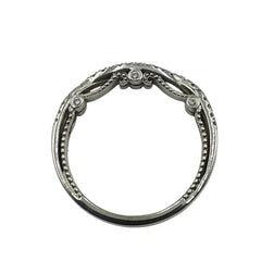 APPRAISED $2900 - 18kt White Gold Band with 52 Round Brilliant Diamonds - T. - .30ct in a Infinity Design with Scroll Under Gallery 