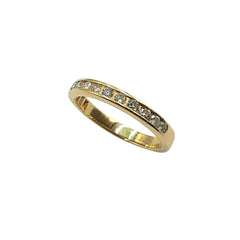 APPRAISED $575 - 14kt Yellow Gold Band with 10 Round Brilliant Diamonds - T. - .20ct 