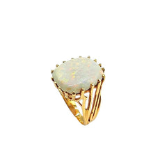 APPRAISED $950 - 14kt Yellow Gold Band with 1 Rectangle Opal Tablet (16x14)