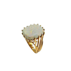 APPRAISED $950 - 14kt Yellow Gold Band with 1 Rectangle Opal Tablet (16x14) 