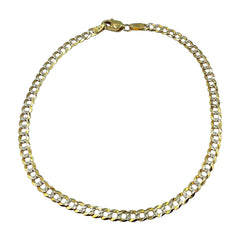 APPRAISED $450 - 8.75" 14kt Two-Toned Gold Curb Link Bracelet 