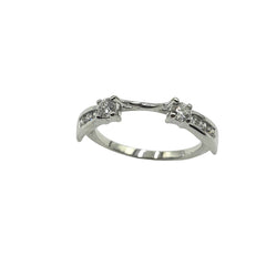 APPRAISED $600 - 14kt White Gold Wrap Band with 8 Round Diamonds - T. - .20ct