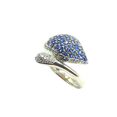 APPRAISED $1000 - 14kt White Gold Band with 38 Round Sapphires and 20 Round Brilliant Diamonds - T. - .10ct
