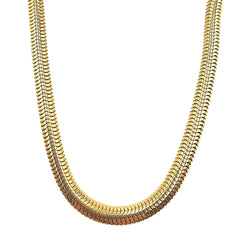 APPRAISED $5000 - 14kt Yellow Gold 5mm Snake Necklace (15.5") with a Panther Link Clasp 