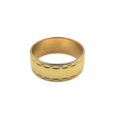 14kt Yellow Gold 6.8mm Polished Band with Pattern on Sides