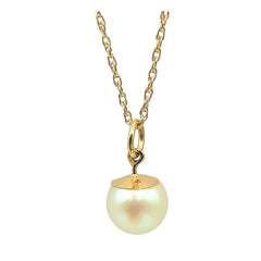 APPRAISED $300 - 14kt Yellow Gold Chain with 1 Freshwater Pearl Pendant 