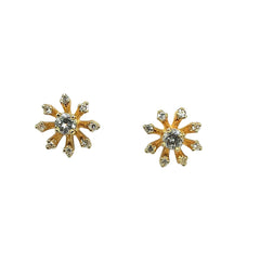 APPRAISED $375 - 14kt Yellow Gold Ear Jackets with 16 Single Cut Diamonds - T. - .16ct (Studs Sold Separately)