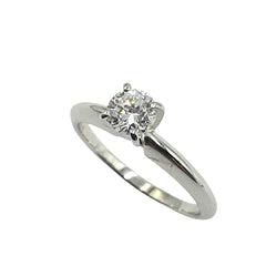 APPRAISED $1500 - 14kt White Gold Band with 1 Round Brilliant Diamond Center - EST. - .42ct 