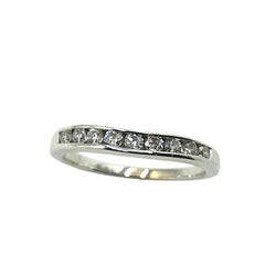 APPRAISED $750 - 14kt White Gold Band with 9 Round Brilliant Diamonds - T. - .25ct 