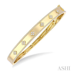 .75CTRDDM CLOVER BANGLE YG 14K-G*