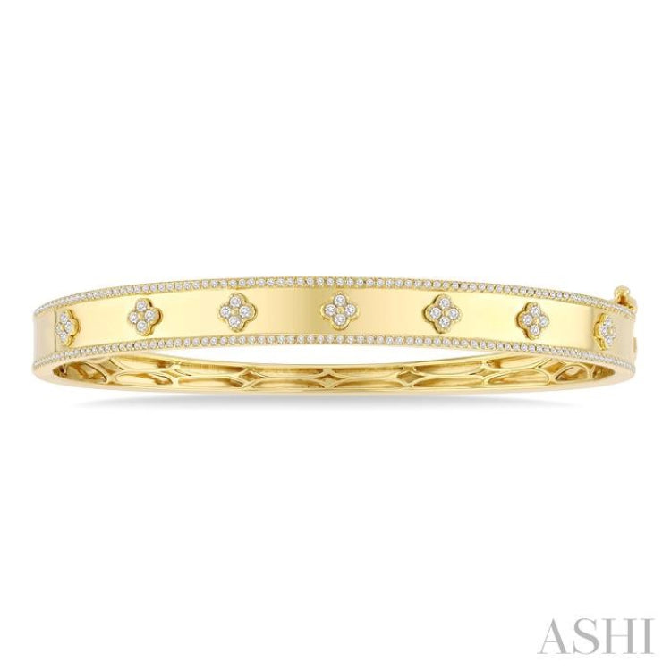 .75CTRDDM CLOVER BANGLE YG 14K-G*