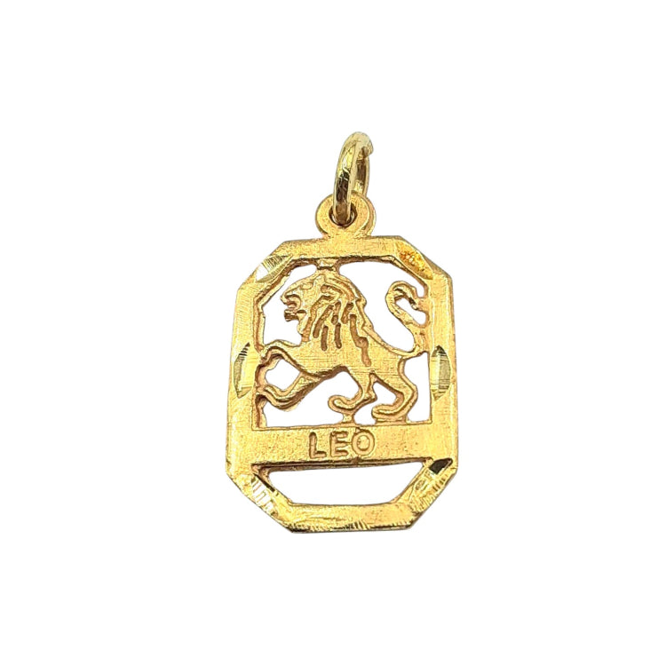 14kt Yellow Gold Rectangle Leo Charm 