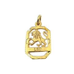 14kt Yellow Gold Rectangle Leo Charm 