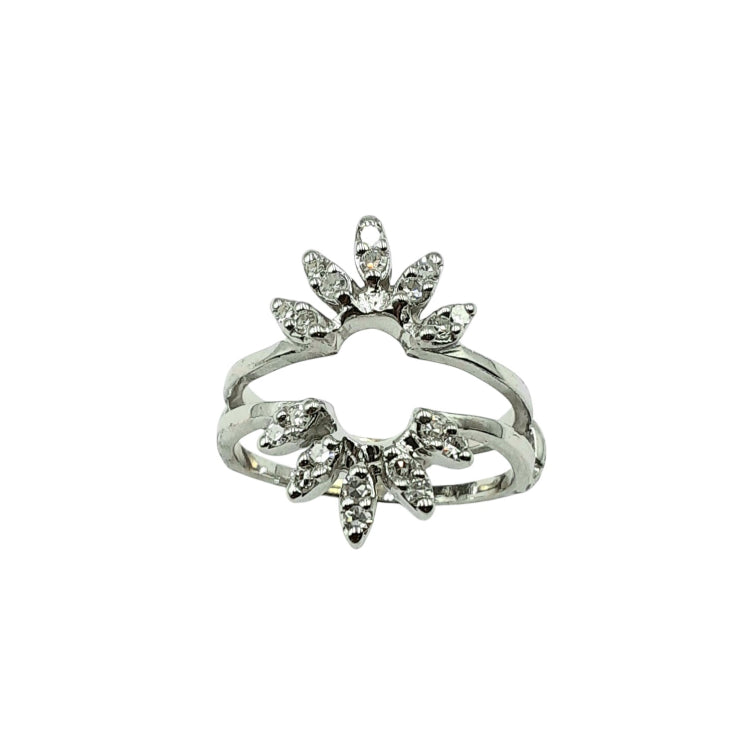 APPRAISED $1000 - 14kt White Gold Jacket Ring with 20 Single Cut Diamonds - T. - .30ct 