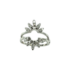APPRAISED $1000 - 14kt White Gold Jacket Ring with 20 Single Cut Diamonds - T. - .30ct 