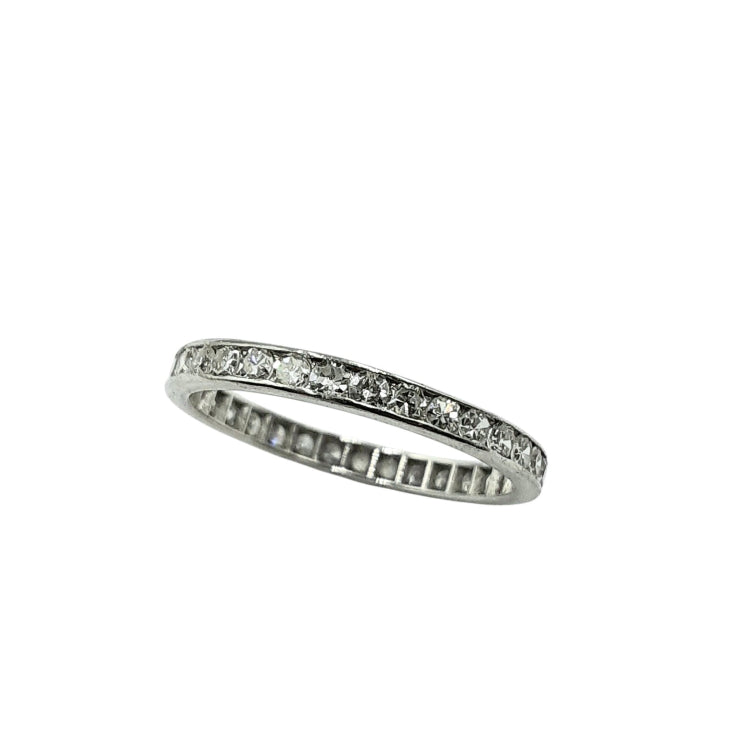 APPRAISED $1300 - 18kt White Gold Band with 33 Single Cut Diamonds - T. - .66ct 