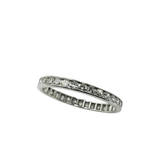 APPRAISED $1300 - 18kt White Gold Band with 33 Single Cut Diamonds - T. - .66ct 