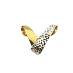 APPRAISED $350 - 14kt Two-Tone Diagonal Cut "V" Slide Pendant