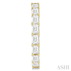 1 7/8 Ctw North-South Emerald Cut Diamond Fashion Hoop Earring in 14K Yellow Gold