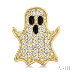 1/6 Ctw Petite Ghost Single Cut Diamond Fashion Earrings in 10K Yellow Gold