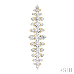 2 Ctw Waterfall Round Cut Diamond Fashion Earring in 14K Yellow Gold