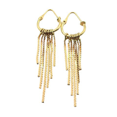 APPRAISED $400 - 14kt Yellow Gold Hoop "S" Link Chain Earrings 