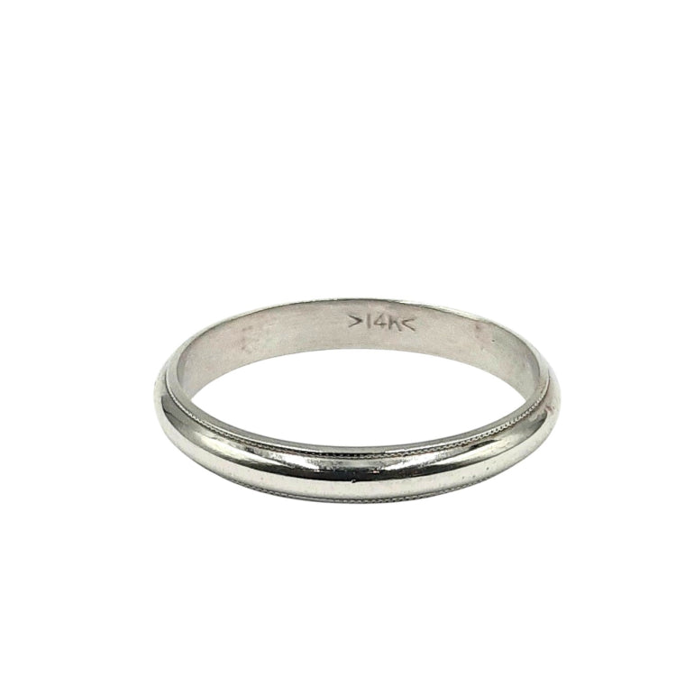 14kt White Gold 2.8mm Milgrain Band 