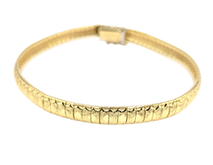 APPRAISED $3500- 14KT Yellow Gold 5.6MM Patterned Omega Style Bracelet