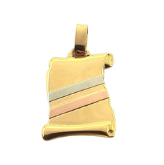 APPRAISED $450- 18KT Tri-Tone Scroll Design Charm