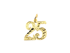 14KT Yellow Gold "25" Charm