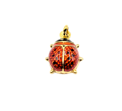 14KT Yellow Gold Enamel Ladybug Charm
