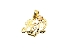 14KT Yellow Gold Flower Mom Charm