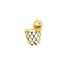 14KT Yellow Gold Basketball & Net Charm