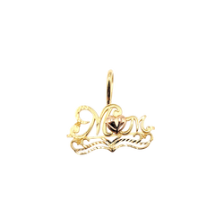 14KT Yellow & Rose Gold "Mom" Charm